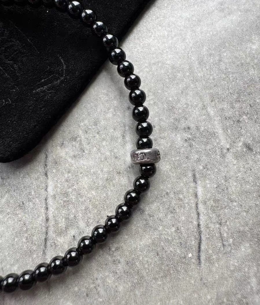 Chrome Hearts Chrome Hearts Four Silver Beads Obsidian Bracelet Size ONE SIZE - 3 Thumbnail