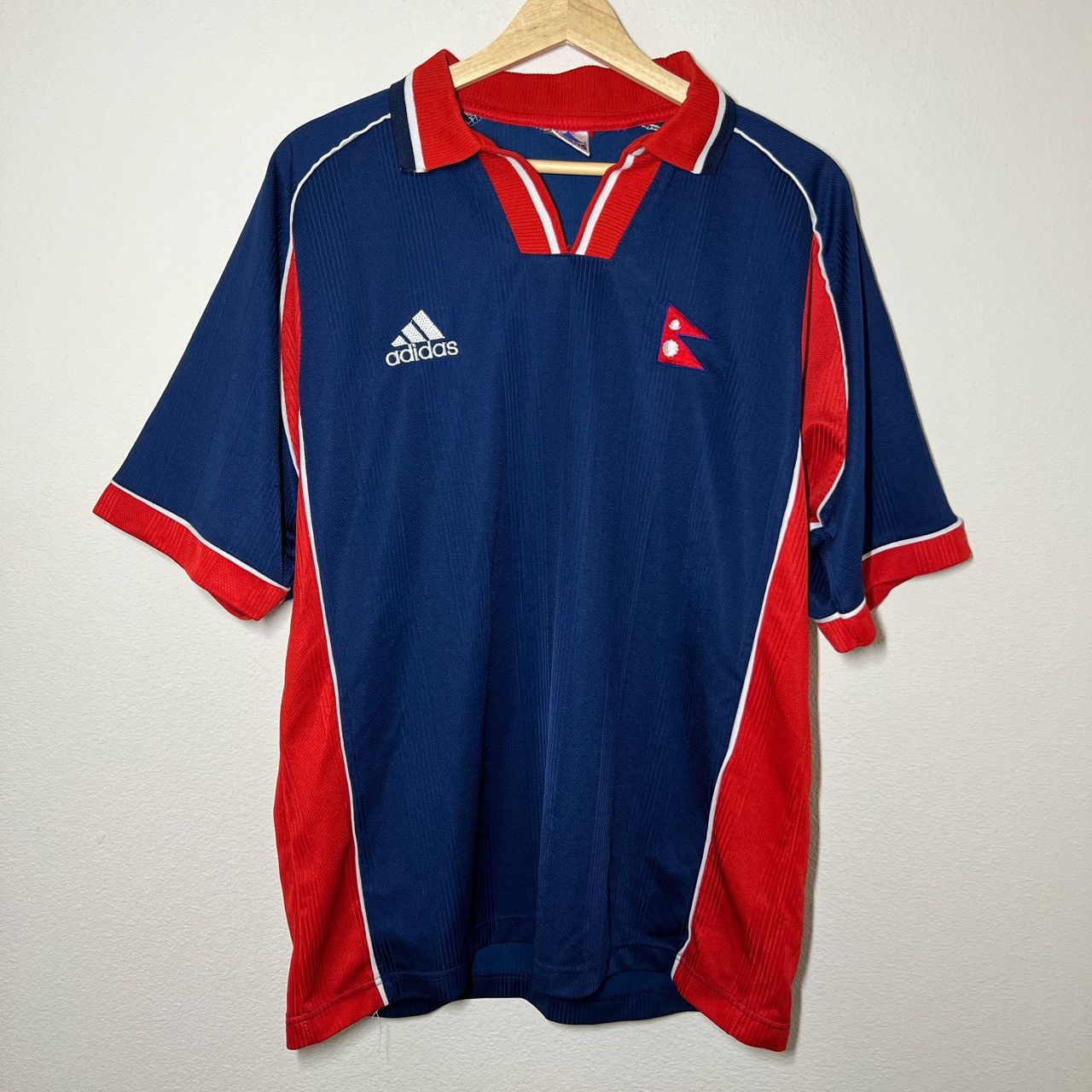 image of Adidas x Soccer Jersey Nepal 2000 Home Jersey in Navy, Men's (Size 2XL)