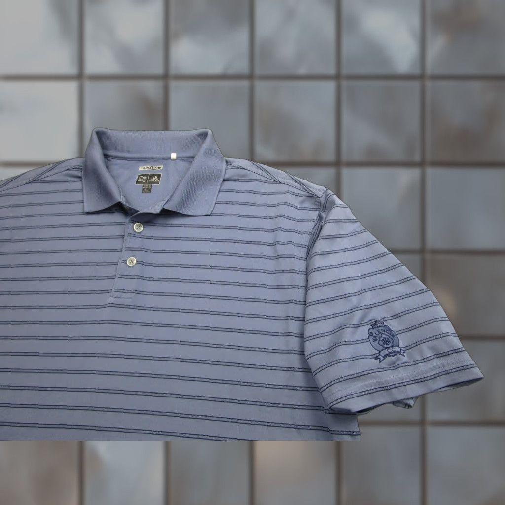 Adidas Adidas Polo Shirt Mens XL Blue ClimaCool Striped Golf Valencia CC Performance Size US XL / EU 56 / 4 - 1 Thumbnail