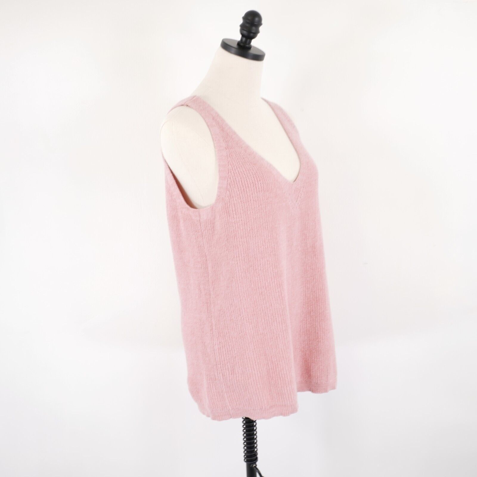 Gap Gap Pink Ribbed Cotton V-Neck Sweater Vest Large Size L / US 10 / IT 46 - 6 Thumbnail