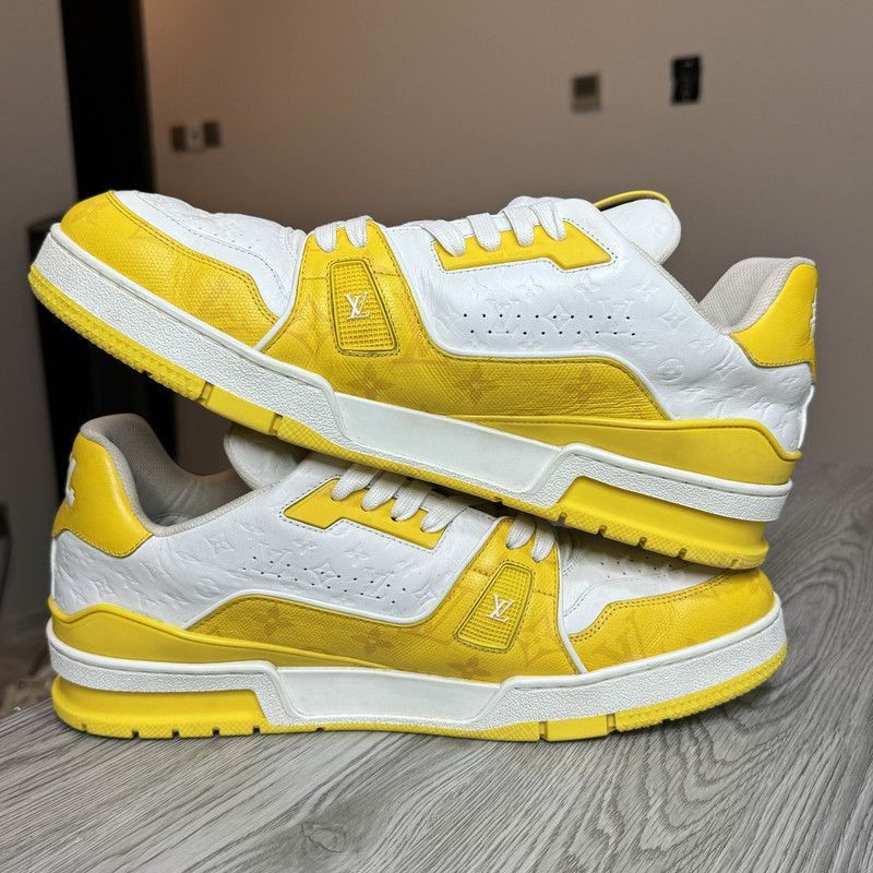 Louis Vuitton Louis Vuitton Trainer Fashion Sneakers in White Yellow -250 Size US 10.5 / EU 43-44 - 7 Thumbnail