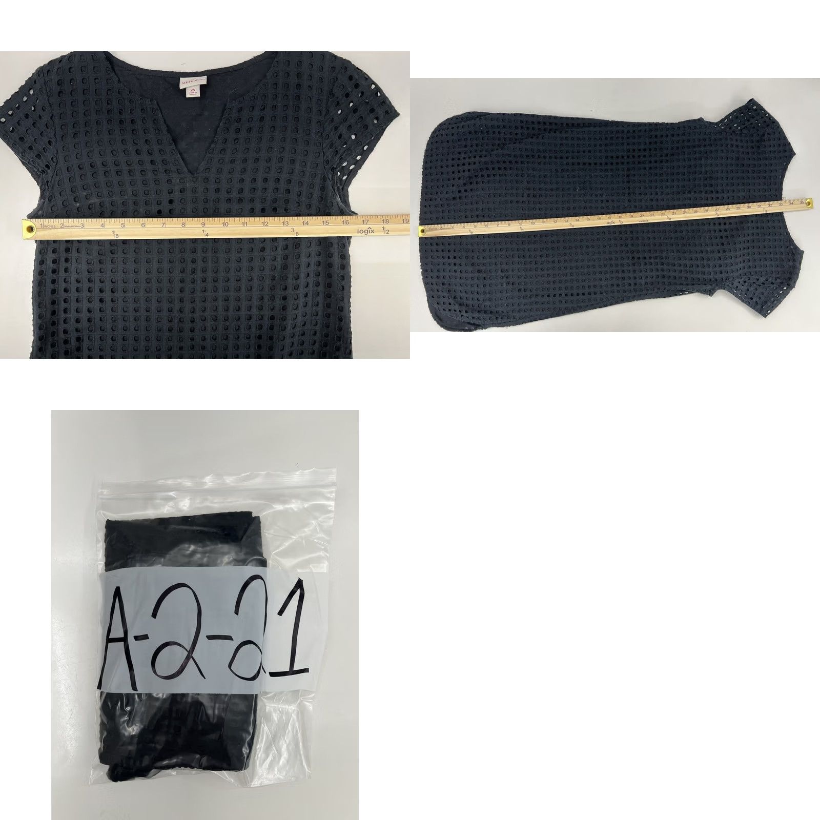 Merona Merona Womens Black Cap Sleeve Crochet Square Detail Size XS Size ONE SIZE - 8 Thumbnail