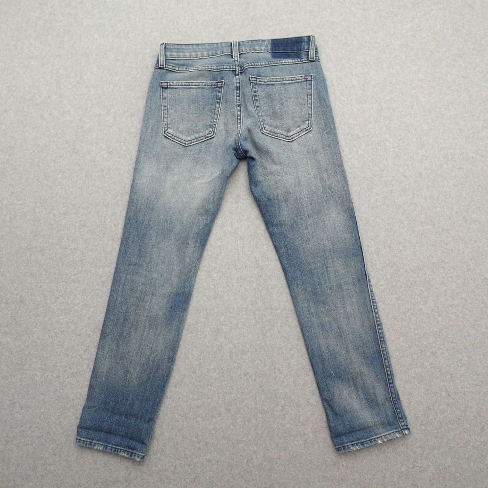 AMO AMO Jeans 27 (27X27) Kate Daydream Distressed Medium Wash Made in USA Women Skinny Jeans Size 32" / US 10 / IT 46 - 2 Thumbnail
