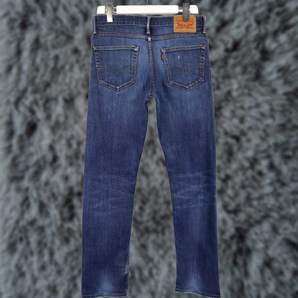 Levi's LEVI'S 504 Jeans Men's W31/L34 Blue Faded Whiskers Stretch Zip Fly Logo Denim Slim 5-Pocket Portable All Seasons Mens Size US 31 - 1 Thumbnail