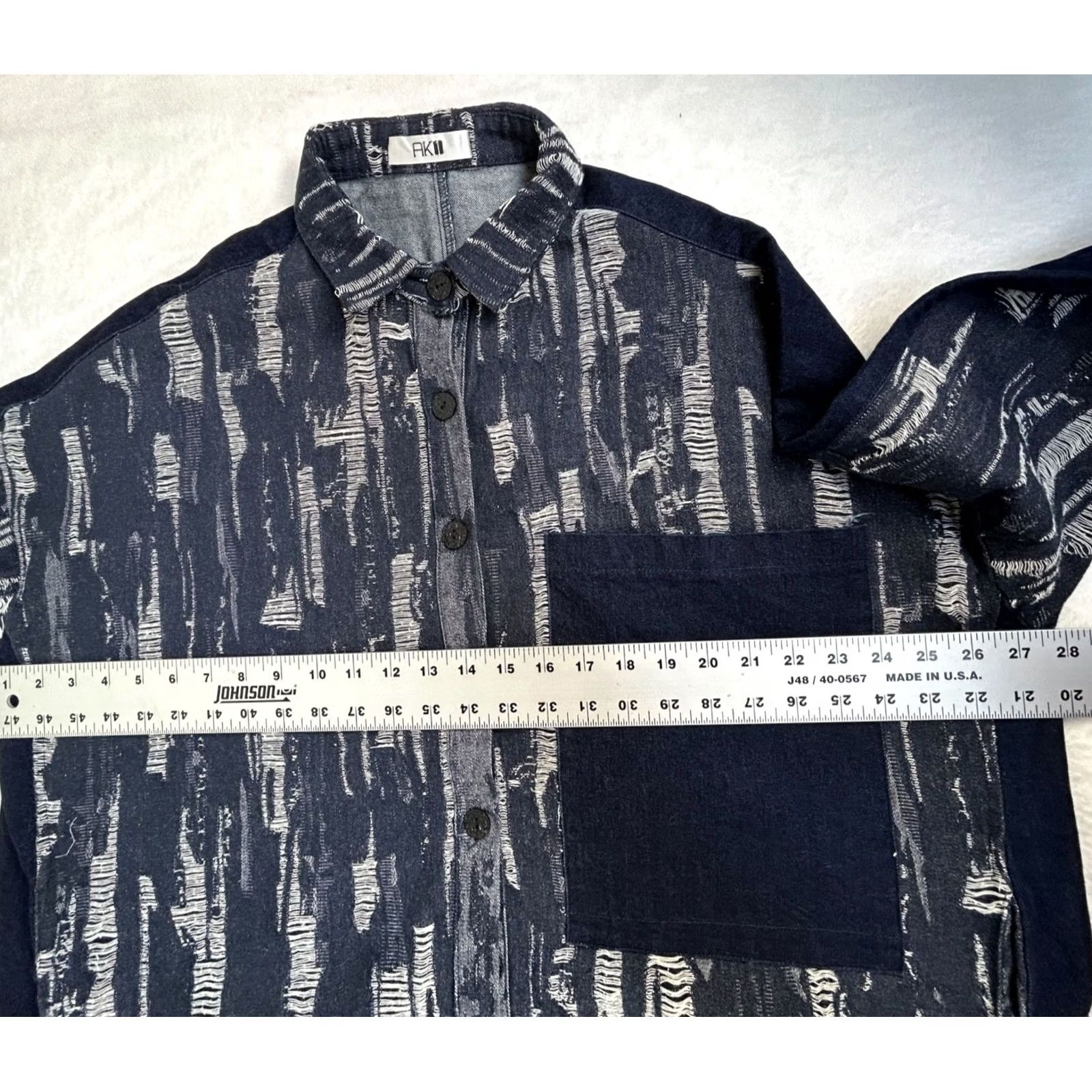 Denime AKII Womens Button Front Distressed Denim Oversized Shirt Dress Blue Pocket Shirt Dress Womens Boys Girls Size ONE SIZE - 6 Thumbnail