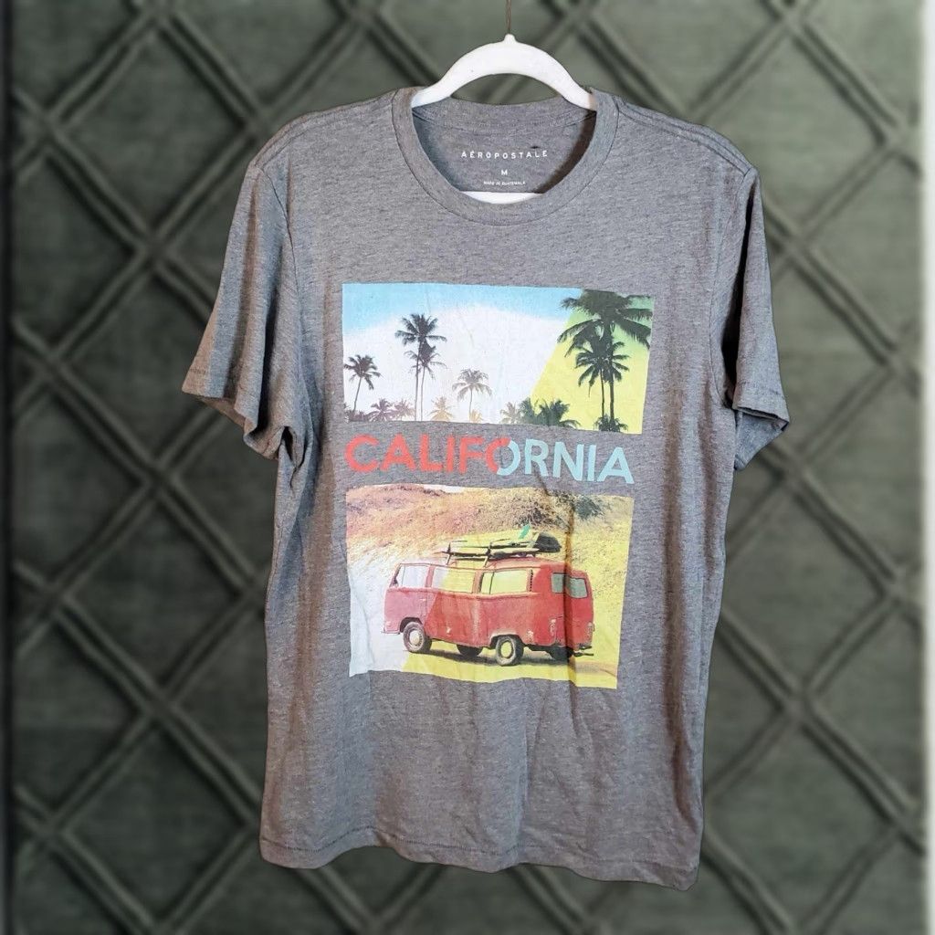 Aeropostale Aeropostale Mens T Shirt Surf California Heathered Grey M Size US M / EU 48-50 / 2 - 1 Thumbnail
