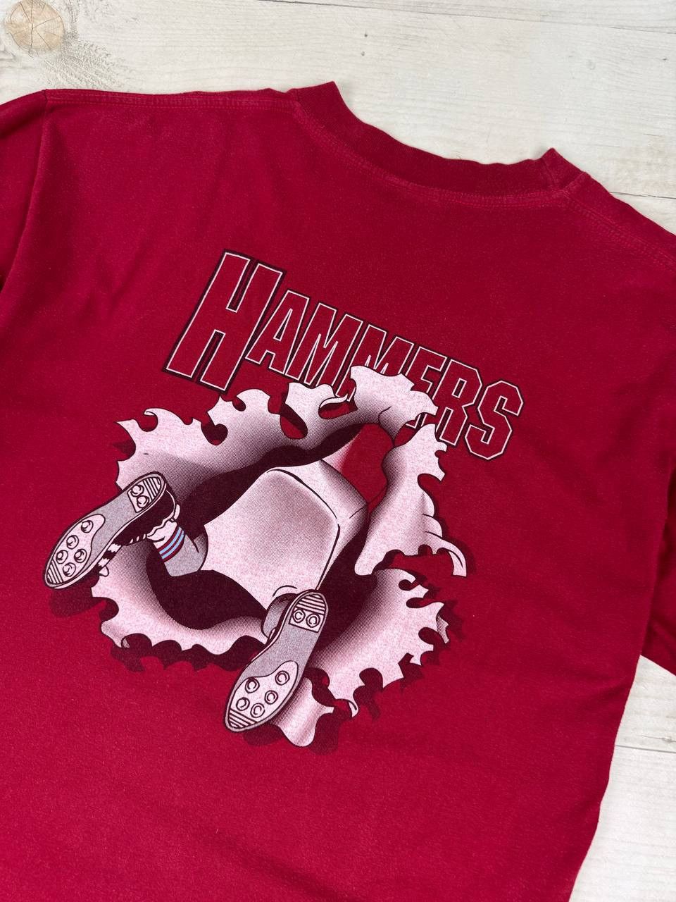 Vintage West Ham United Nutmeg Mills Breakthrough T Shirt 90s Size US XL / EU 56 / 4 - 11 Thumbnail