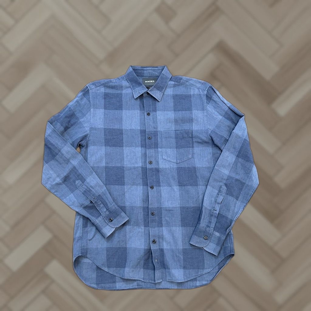 Bonobos Bonobos Slim Fit Button-Up Long Sleeve Men’s Blue Plaid M Shirt Men Size US M / EU 48-50 / 2 - 1 Thumbnail