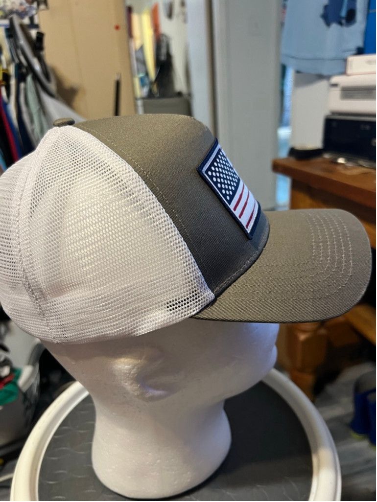 Madison Madson Golf Olive Green White American Flag Golf Trucker Size ONE SIZE - 4 Thumbnail