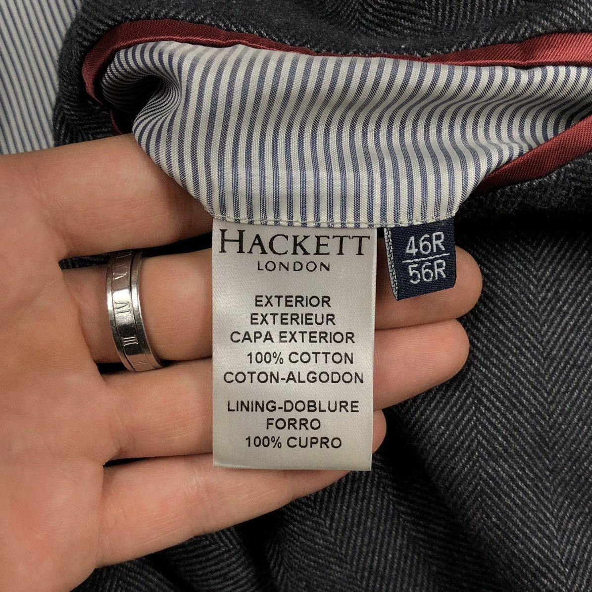 Designer Vintage Hackett London Cotton Cupro Blazer Sport Coat Jacket Size 46R - 13 Thumbnail