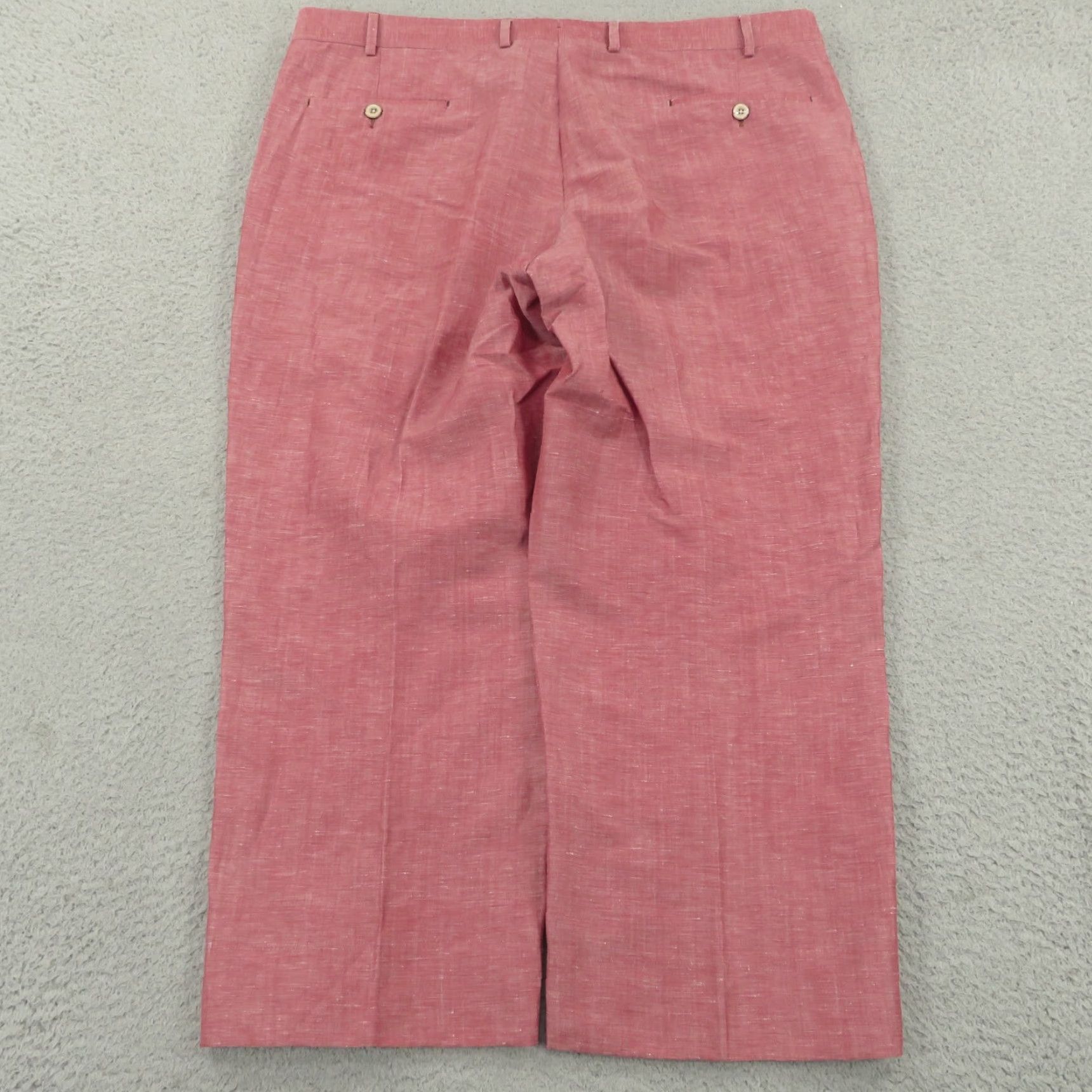 Peter Millar Peter Millar Pants Men 40x26 Red Linen Wool Flat Front Trousers VBC Golf Slacks Dress Pants Wide-Leg 5-Pocket Inseam 26" Regular Mens Size US 40 / EU 56 - 3 Thumbnail
