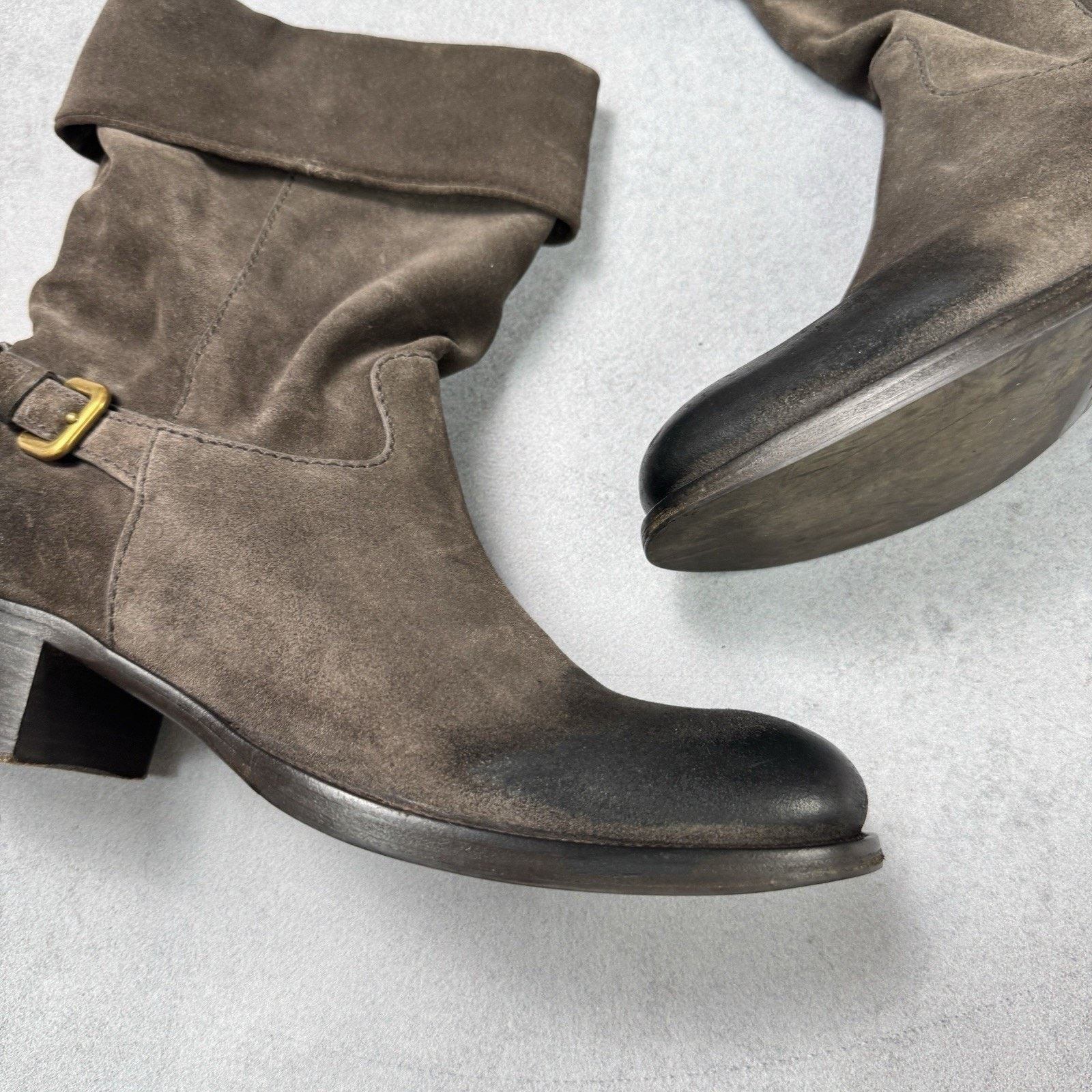 Prada Prada Women Suede High Boot Size EU 40 Us 10 Grey Size US 10 / IT 40 - 4 Thumbnail