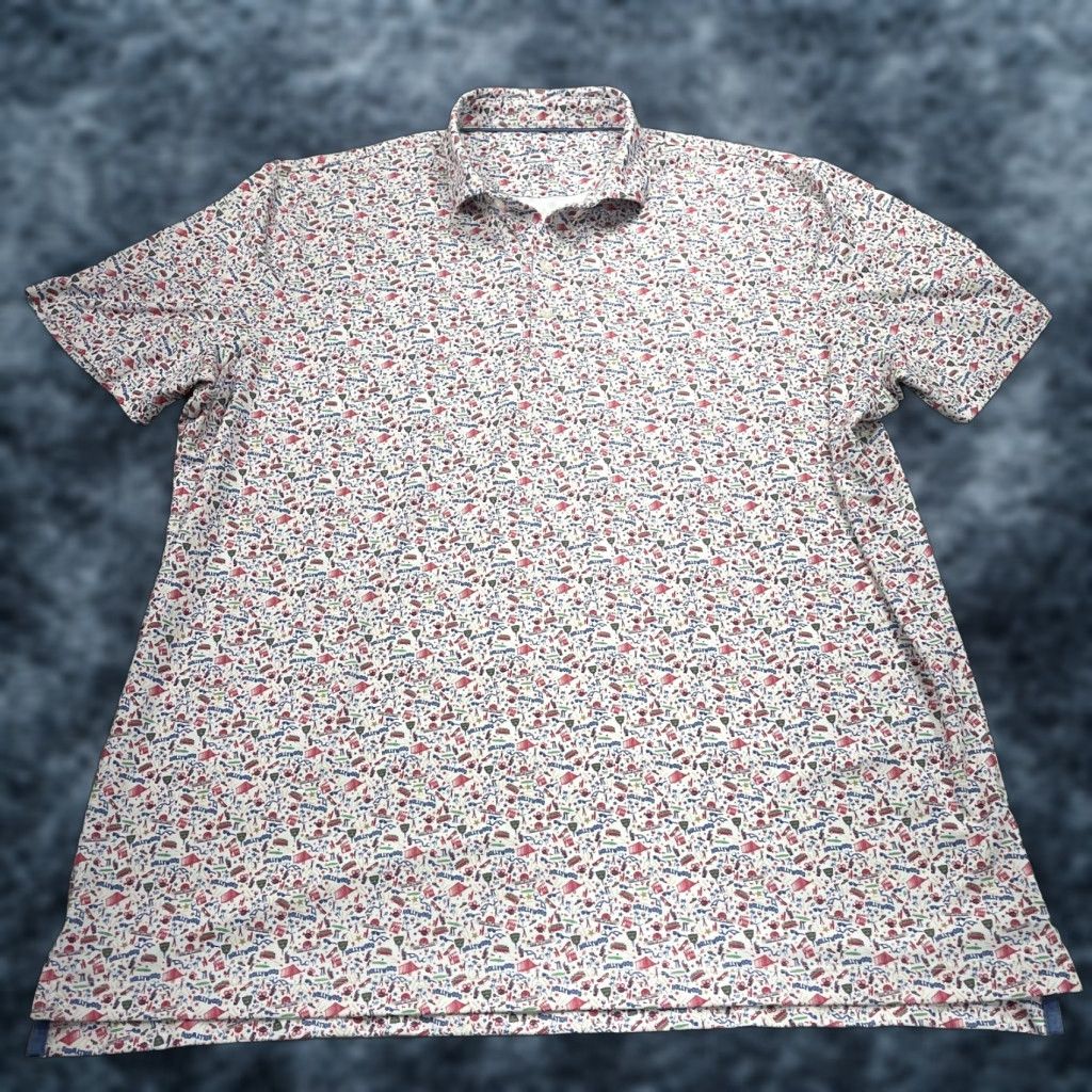 johnnie-O Nike Shirt Polo Mens XL White California Golf Loud Show Biz Loud Size US XL / EU 56 / 4 - 1 Thumbnail