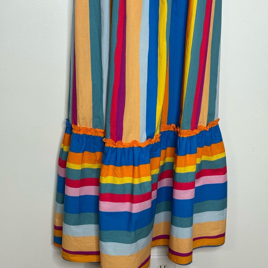 Farm Rio Farm Rio Multicolor Stripe Rainbow Maxi Dress Size S Size L / US 10 / IT 46 - 9 Thumbnail
