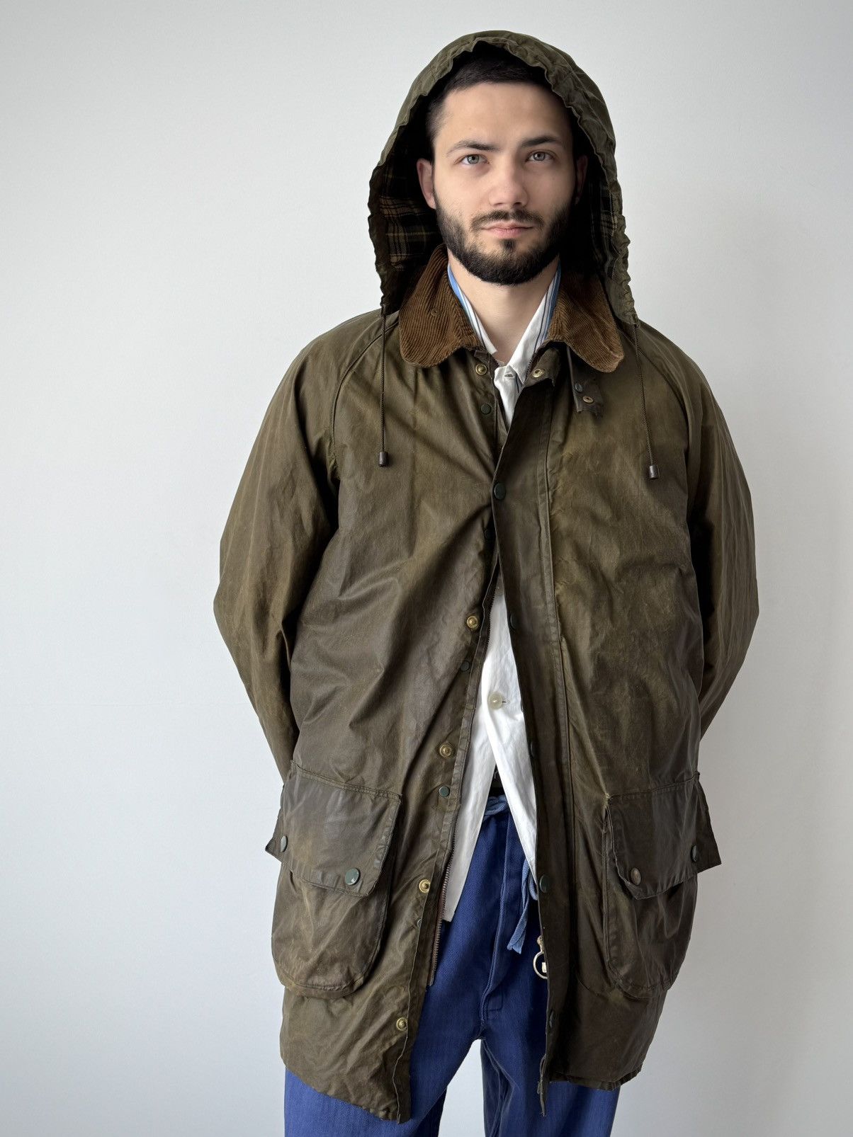 Barbour 1970s Vintage Barbour Gamefair Waxed Khaki Jacket With Lined Size US M / EU 48-50 / 2 - 2 Thumbnail