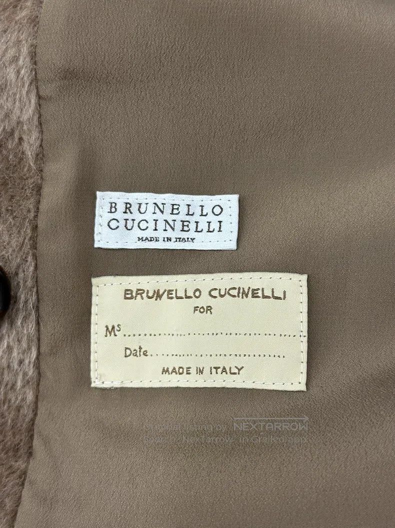 Brunello Cucinelli Brunello Cucinelli Brown Alpaca Tweed Coat Jacket Size XS / US 0-2 / IT 36-38 - 4 Thumbnail