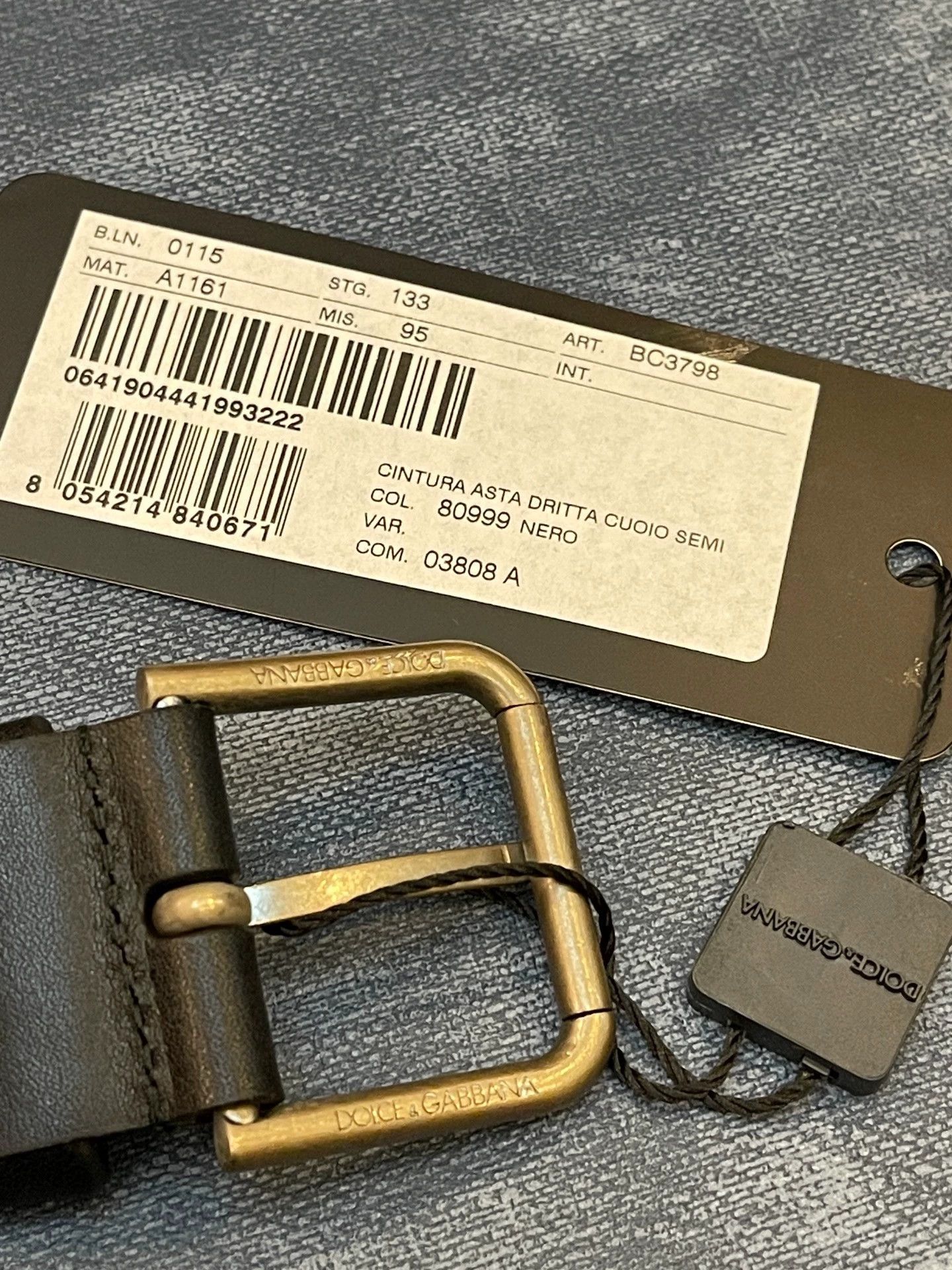 Dolce & Gabbana DG Heavy Duty Studded Cowhide Belt 3.5cm Black/Dark Brown Size ONE SIZE - 7 Thumbnail