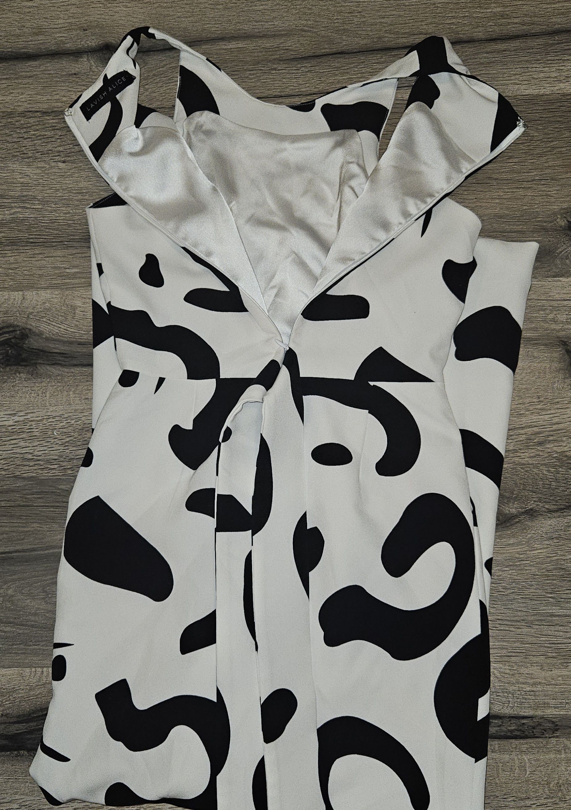 Other Lavish Alice Womens Monochrome Abstract Print Jumpsuit 4 US Size 27" / US 4 / IT 40 - 8 Thumbnail