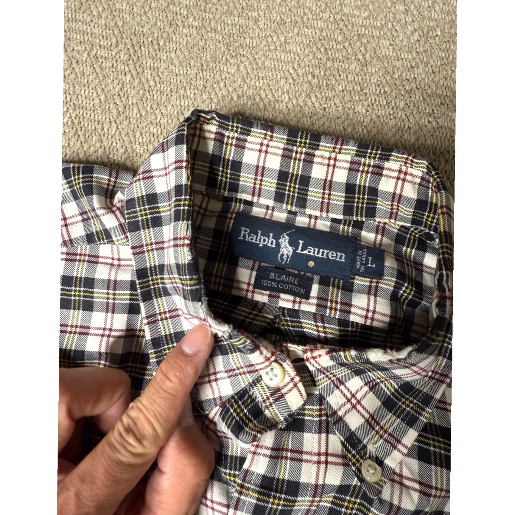 Ralph Lauren Ralph Lauren Plaid Shirt Long Sleeve Button-Down Collared Mens Large Size US L / EU 52-54 / 3 - 3 Thumbnail