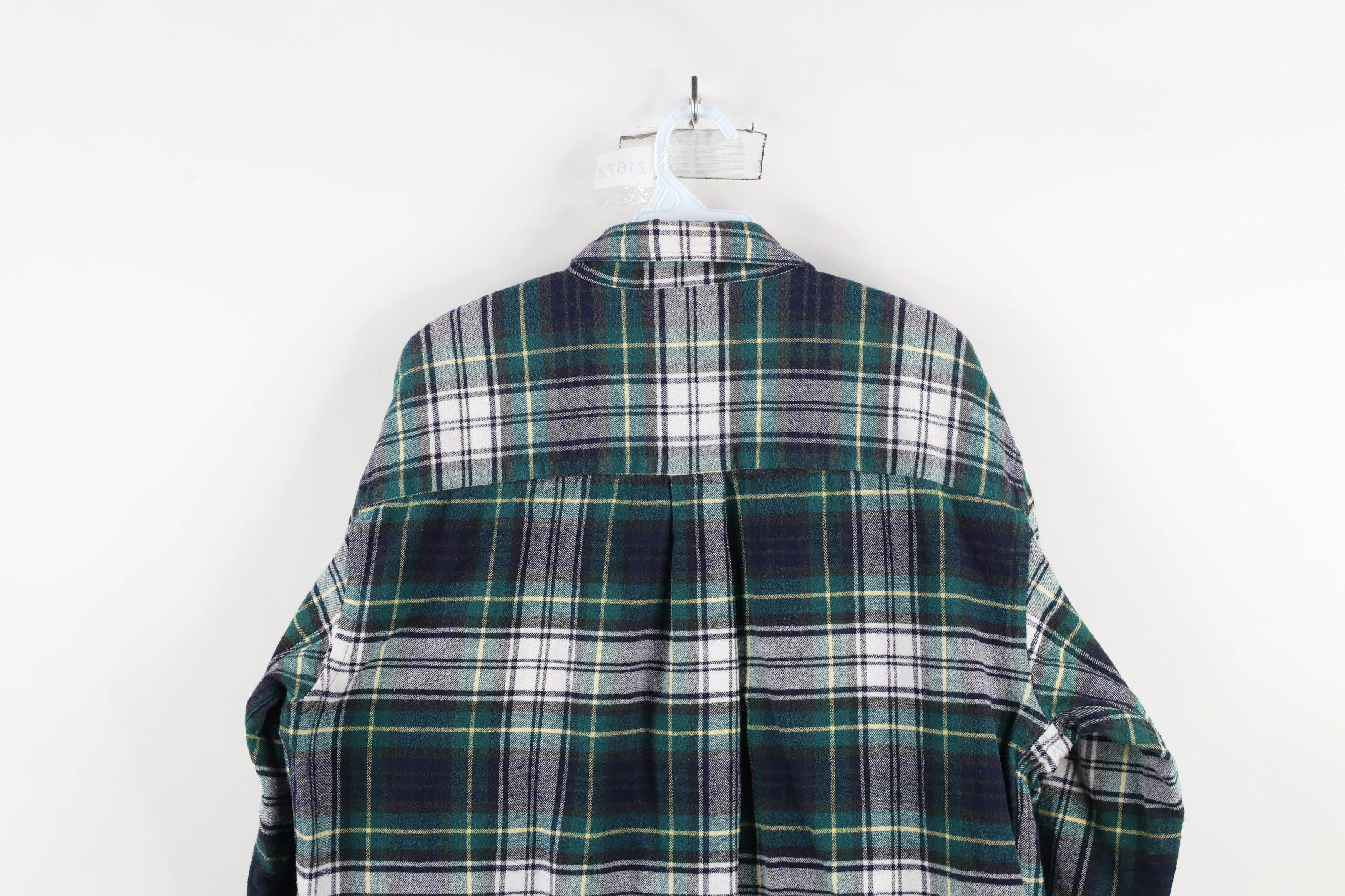 Lands' End × Vintage Vintage 90s Lands End Flannel Collared Button Down Shirt Size US L / EU 52-54 / 3 - 8 Thumbnail
