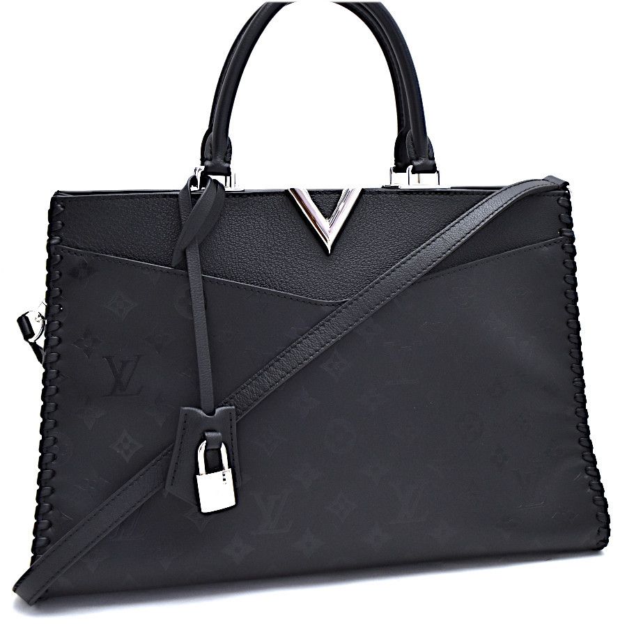 image of Louis Vuitton Very Zipped Tote Leather Noir Black, Women's