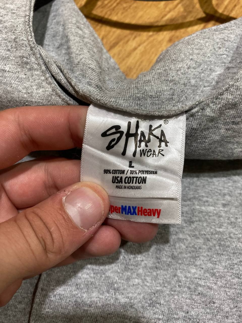 Vintage Shaka Wear Super Max Heavy Heavyweight Gray T-Shirt Size US L / EU 52-54 / 3 - 2 Thumbnail