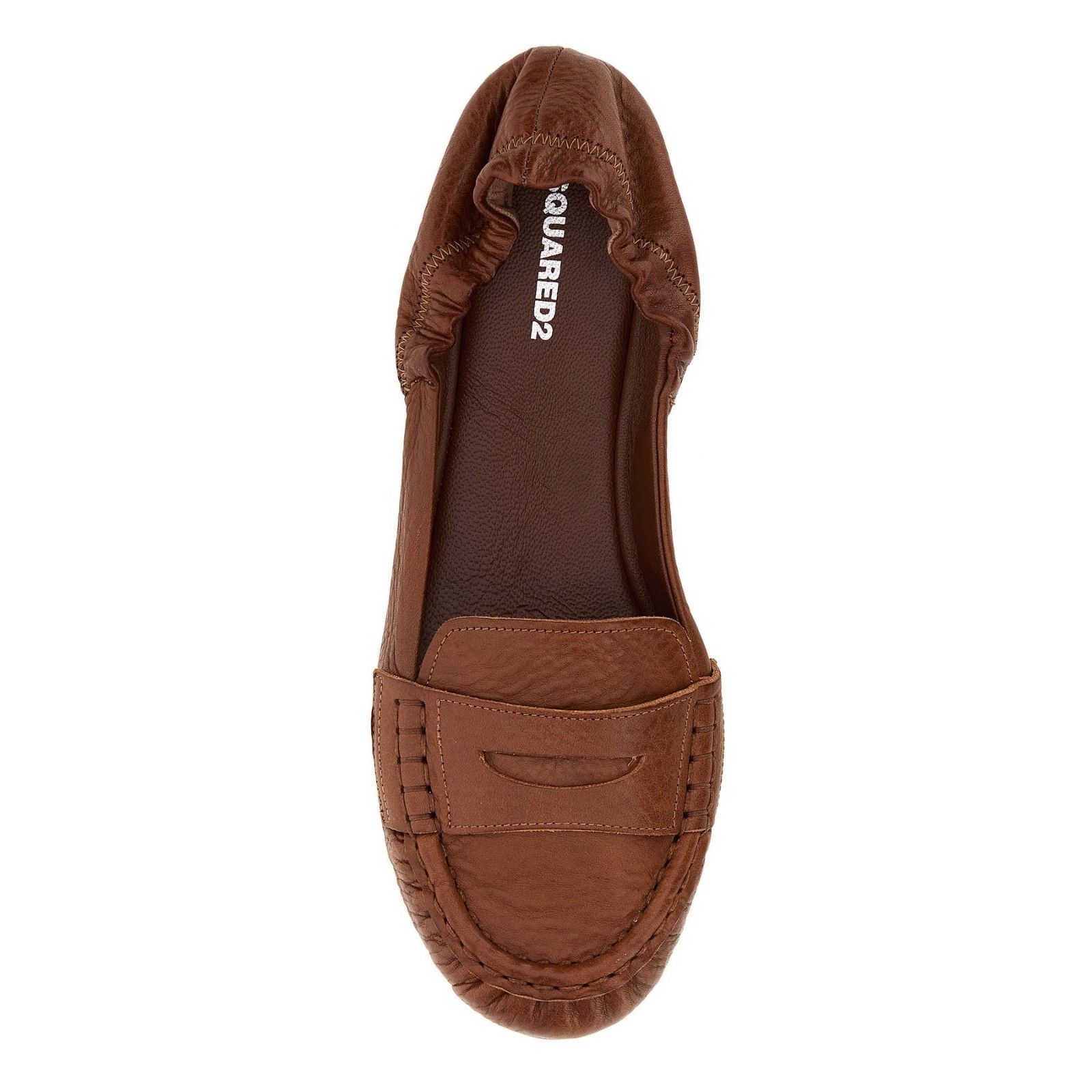 Dsquared2 DSQUARED2 Brown Leather Loafers New (Women's size:8;) Size US 8 / IT 38 - 2 Thumbnail
