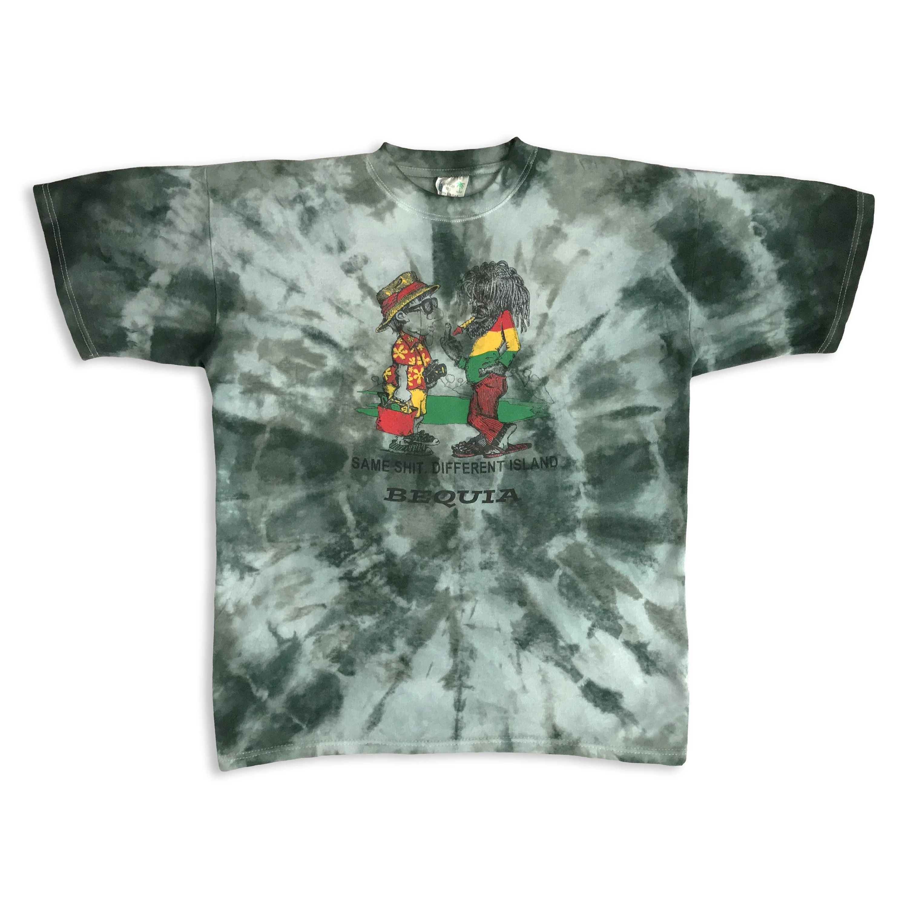 Vintage 90s JAMAICA T Shirt Tee Tie Dye Rastafarian Reggae Bequia Size US XL / EU 56 / 4 - 2 Thumbnail