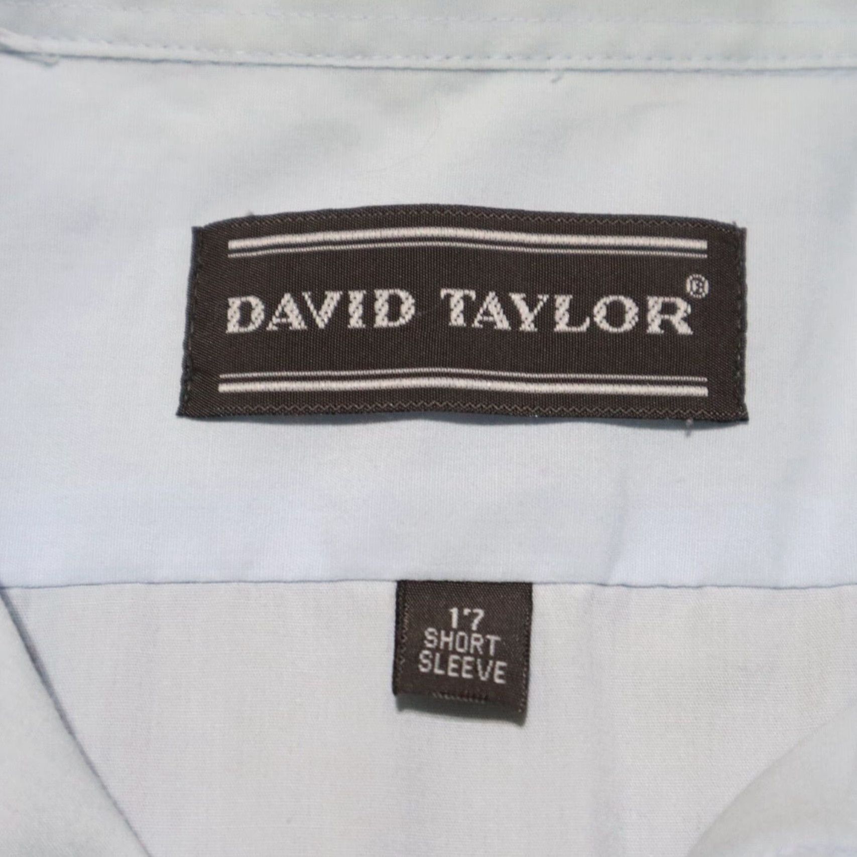 Vintage David Taylor Shirt Short Sleeve Adult Size 17 Light Blue Button-Down Collared 90s Style Mens Size US XL / EU 56 / 4 - 3 Thumbnail