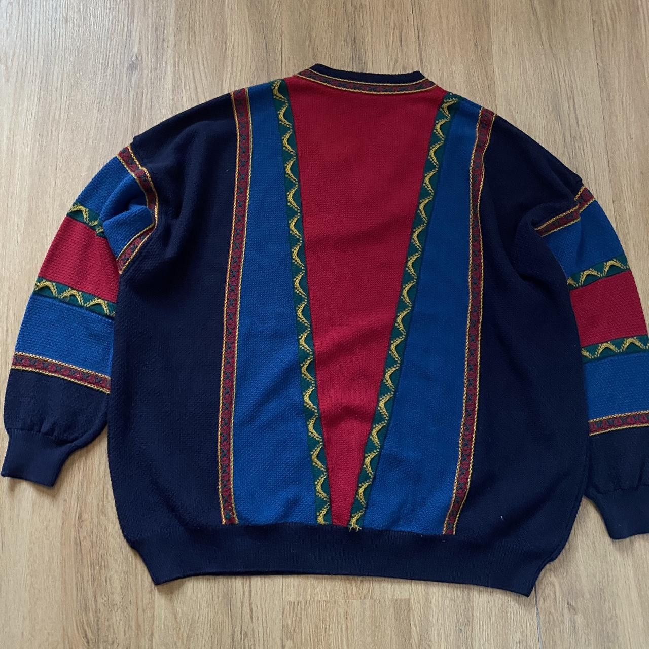 Other Wool Blue and red vintage 90s sweater Size US XXL / EU 58 / 5 - 2 Thumbnail
