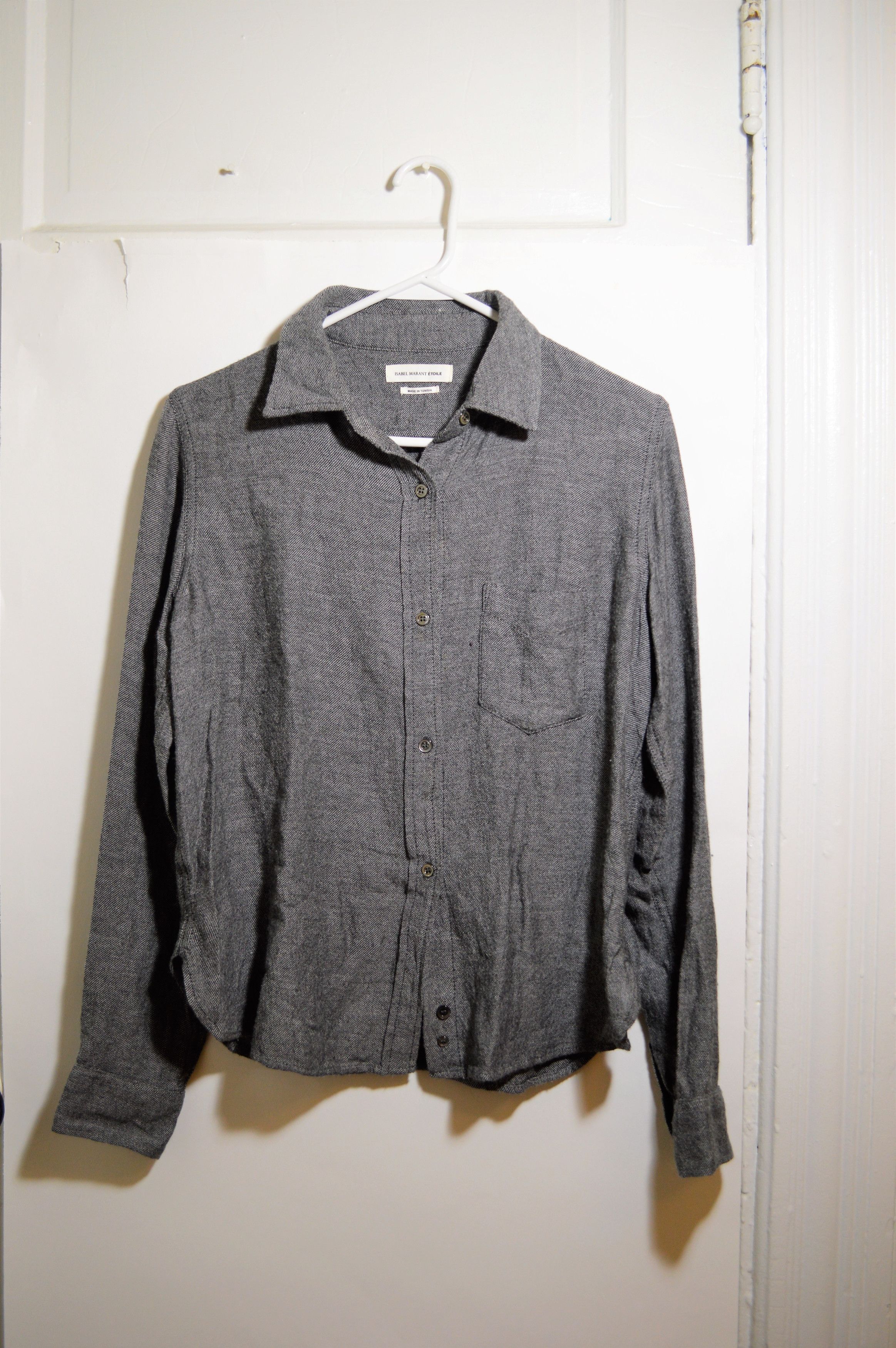 Isabel Marant Etoile Button Down Wool-Blend Shirt Size XS / US 0-2 / IT 36-38 - 2 Thumbnail
