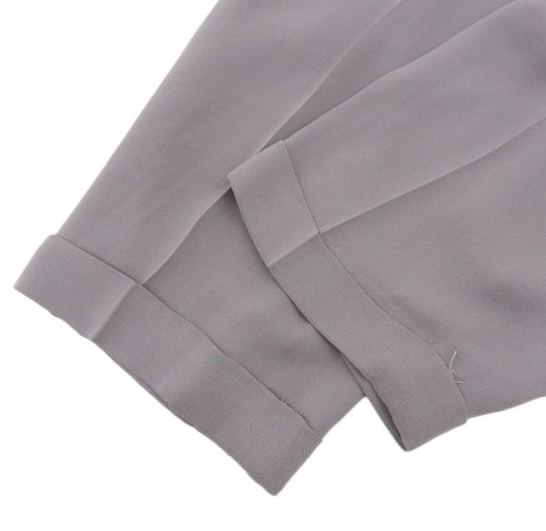 Loro Piana LORO PIANA Gray silk pull cord trousers Size 24" / US 00 / IT 34 - 5 Thumbnail