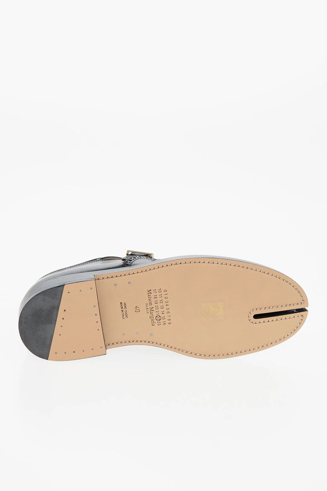 Maison Margiela og1mm0326 Vintage-Effect Leather Oxford Tabi Shoes in Black Size US 9 / EU 42 - 5 Thumbnail