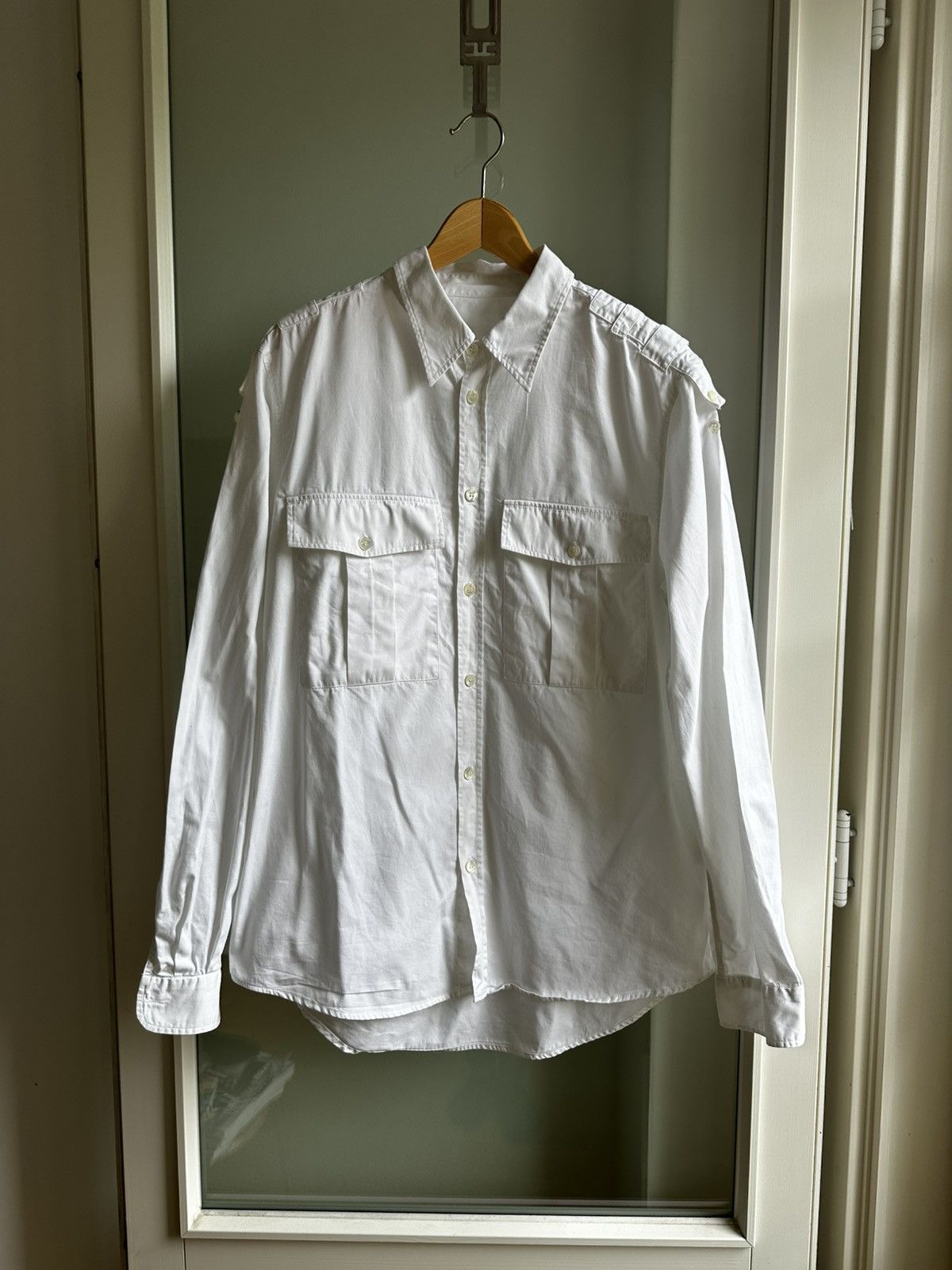 Helmut Lang Helmut Lang White Button down Size US M / EU 48-50 / 2 - 1 Thumbnail