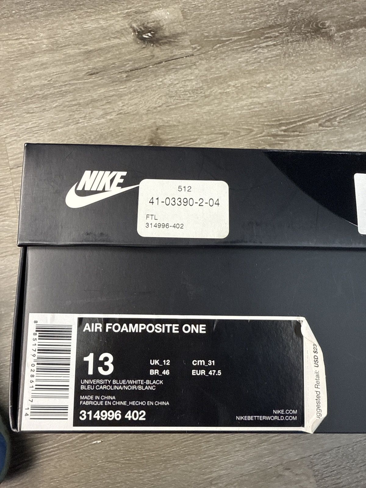 Nike Nike air foamposite one “University Blue” **PRE-OWNED** Size US 13 / EU 46 - 7 Thumbnail
