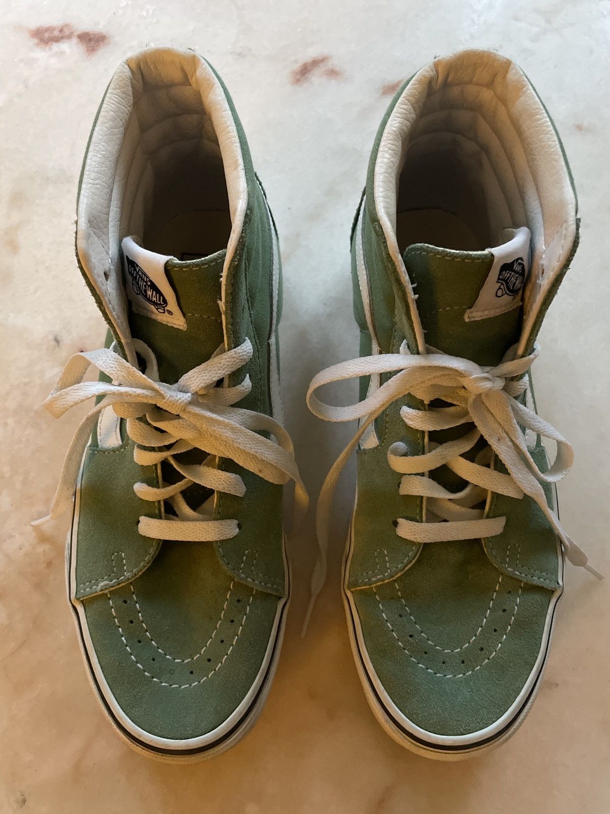 Vans Women's VANS Green Sk8 Hi Canvas & Suede Sneaker Size US 9.5 / IT 39.5 - 2 Thumbnail