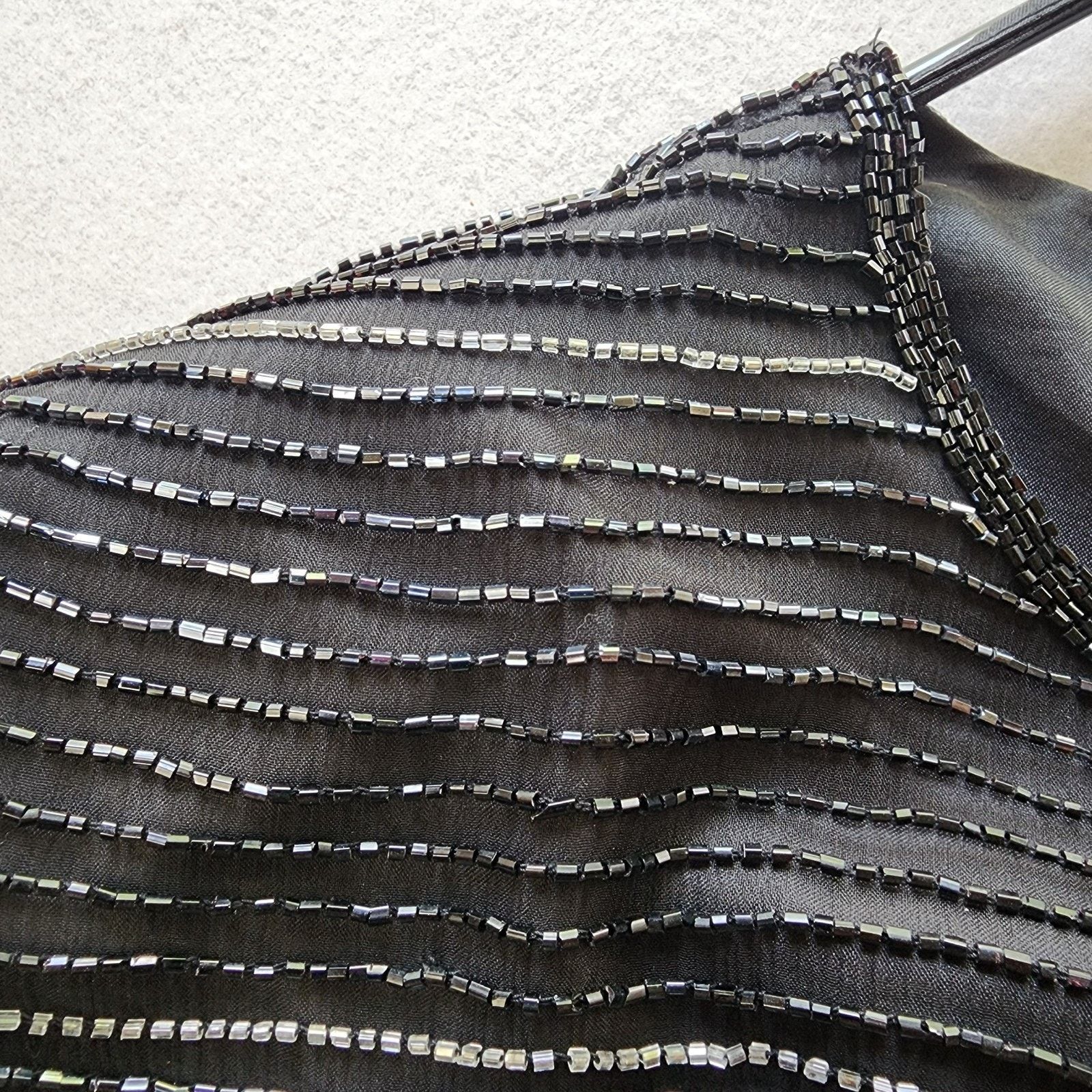 Other Laurence Kazar Silk Beaded Jacket Blazer - Black - Large Size L / US 10 / IT 46 - 8 Thumbnail