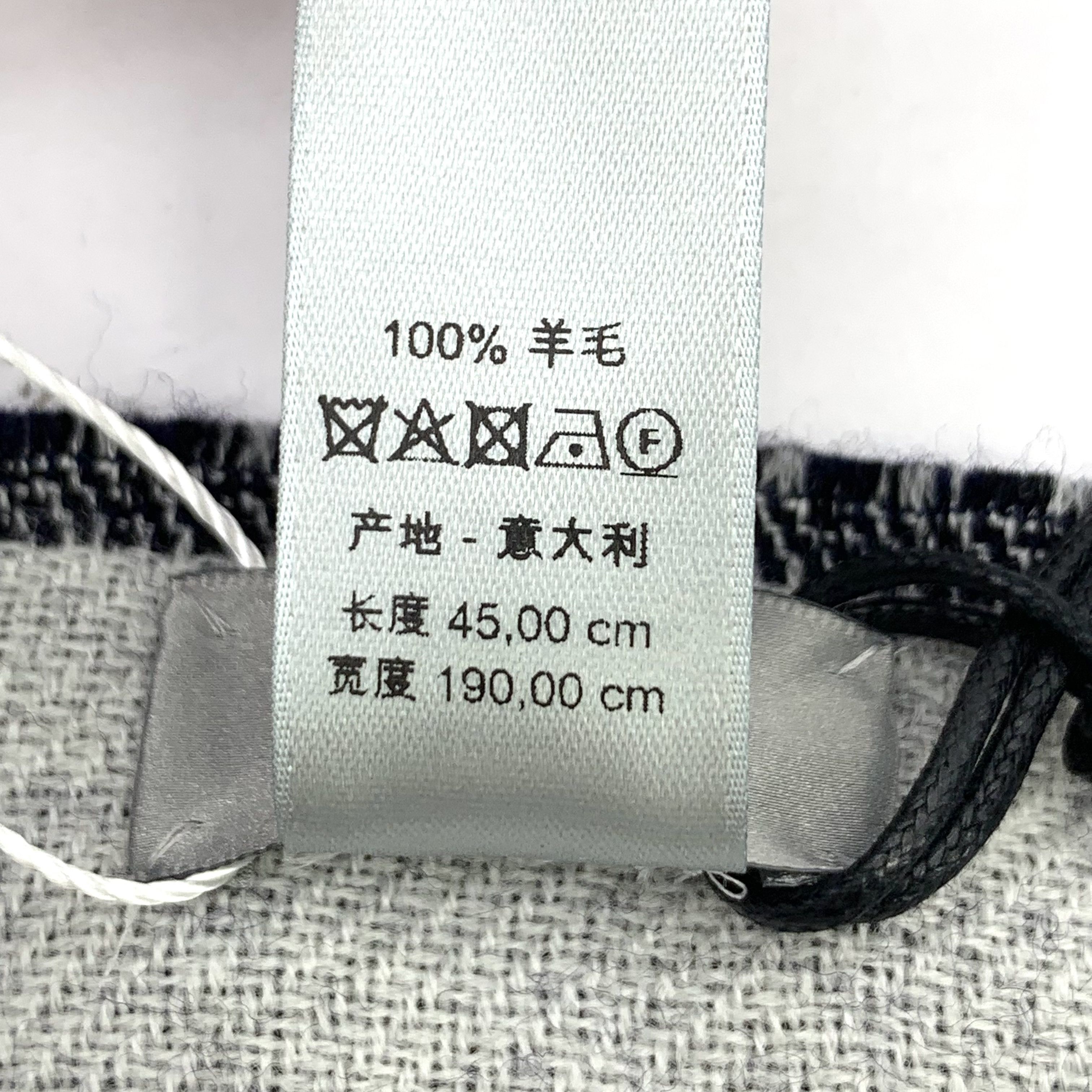 Dior Dior Dark Blue CD Wool Fringe Scarf (45×190cm) Size ONE SIZE - 4 Thumbnail