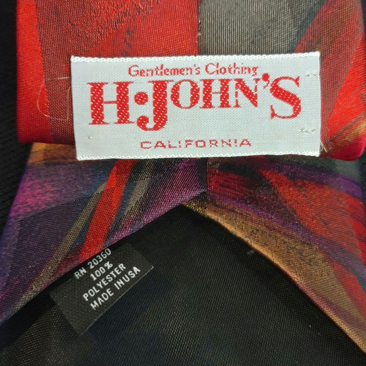 Other H-John's Red/Purple/Silver Abstract Polyester Tie Size ONE SIZE - 2 Thumbnail