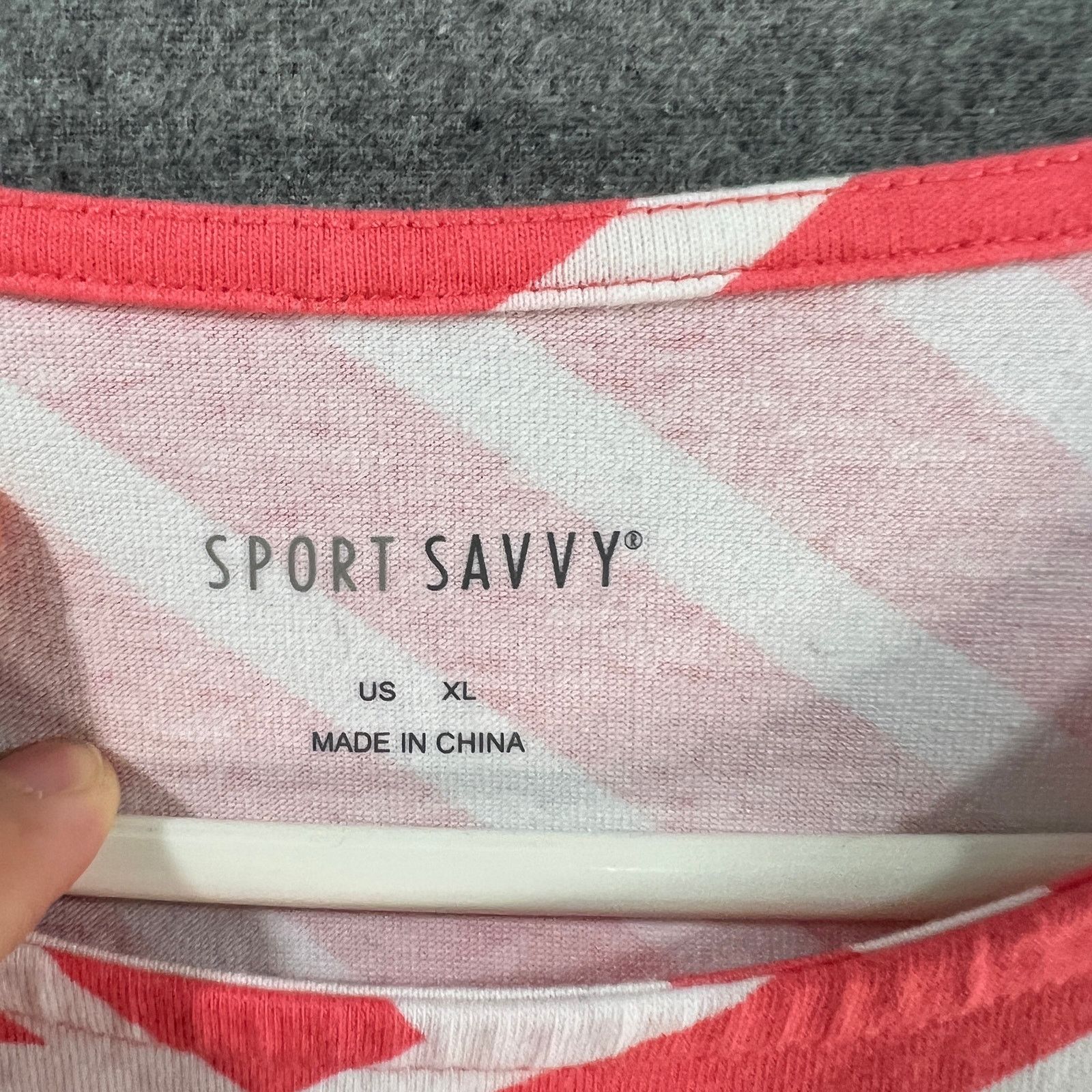 Other Sport Savvy Criss-Cross Jersey Round Neck Top Size XL / US 12-14 / IT 48-50 - 3 Thumbnail