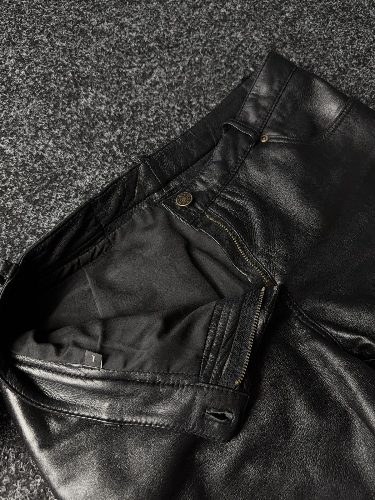 Japanese Brand 🔥VNTG Leather Biker Opium Flared Pants Avant Garde Gothic Size 30" / US 8 / IT 44 - 7 Thumbnail