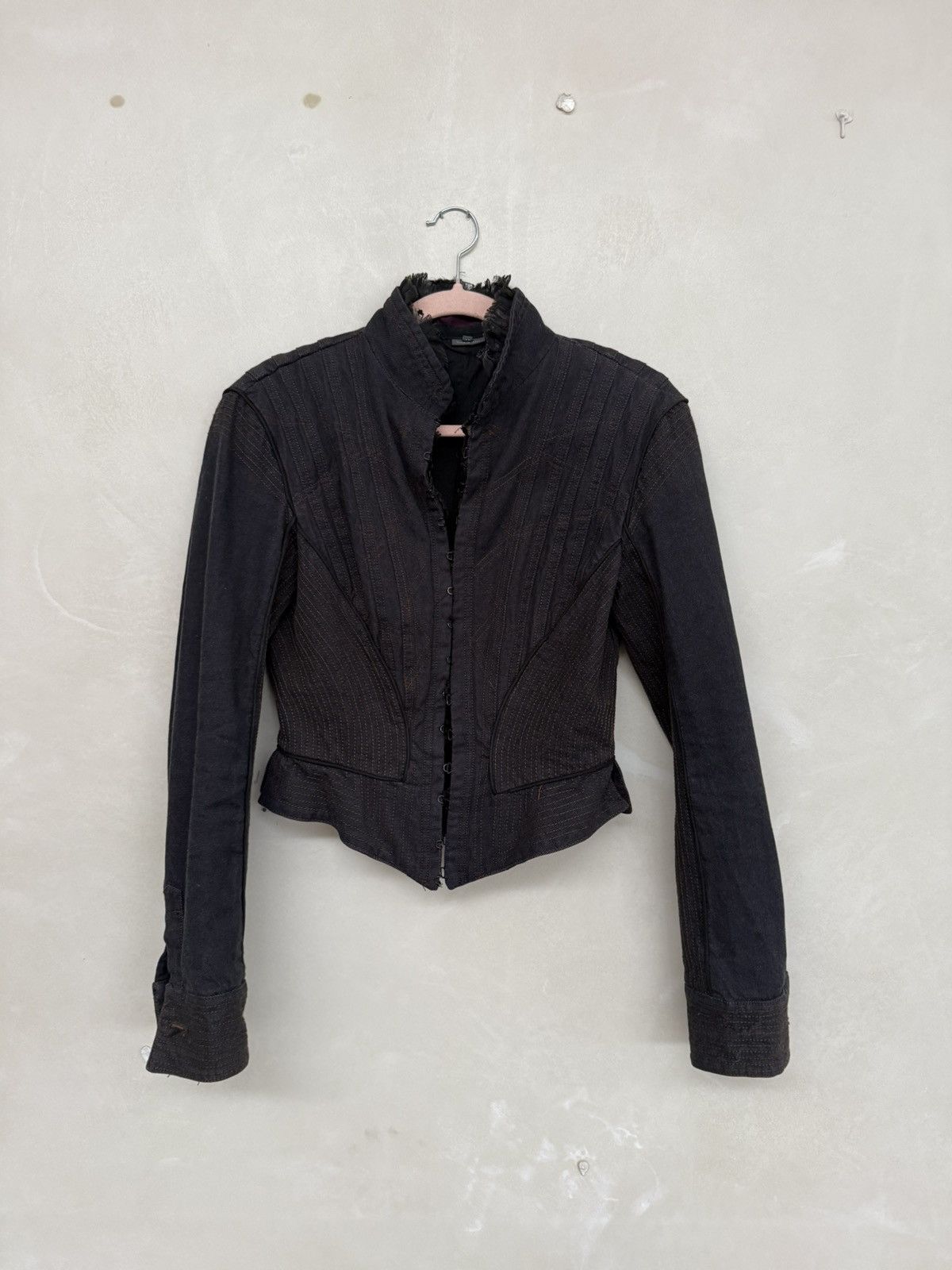 Alexander McQueen Alexander Mcqueen Vintage Corset Denim Jacket Size S / US 4 / IT 40 - 1 Thumbnail