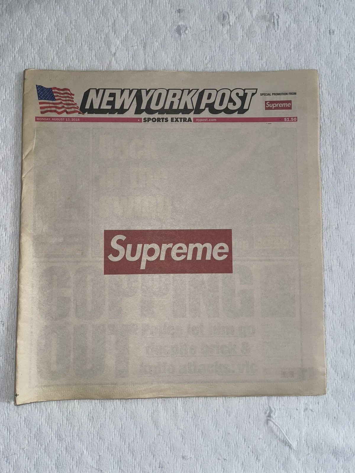 Supreme Supreme New York Post Newspaper 8/13/18 Size ONE SIZE - 1 Thumbnail