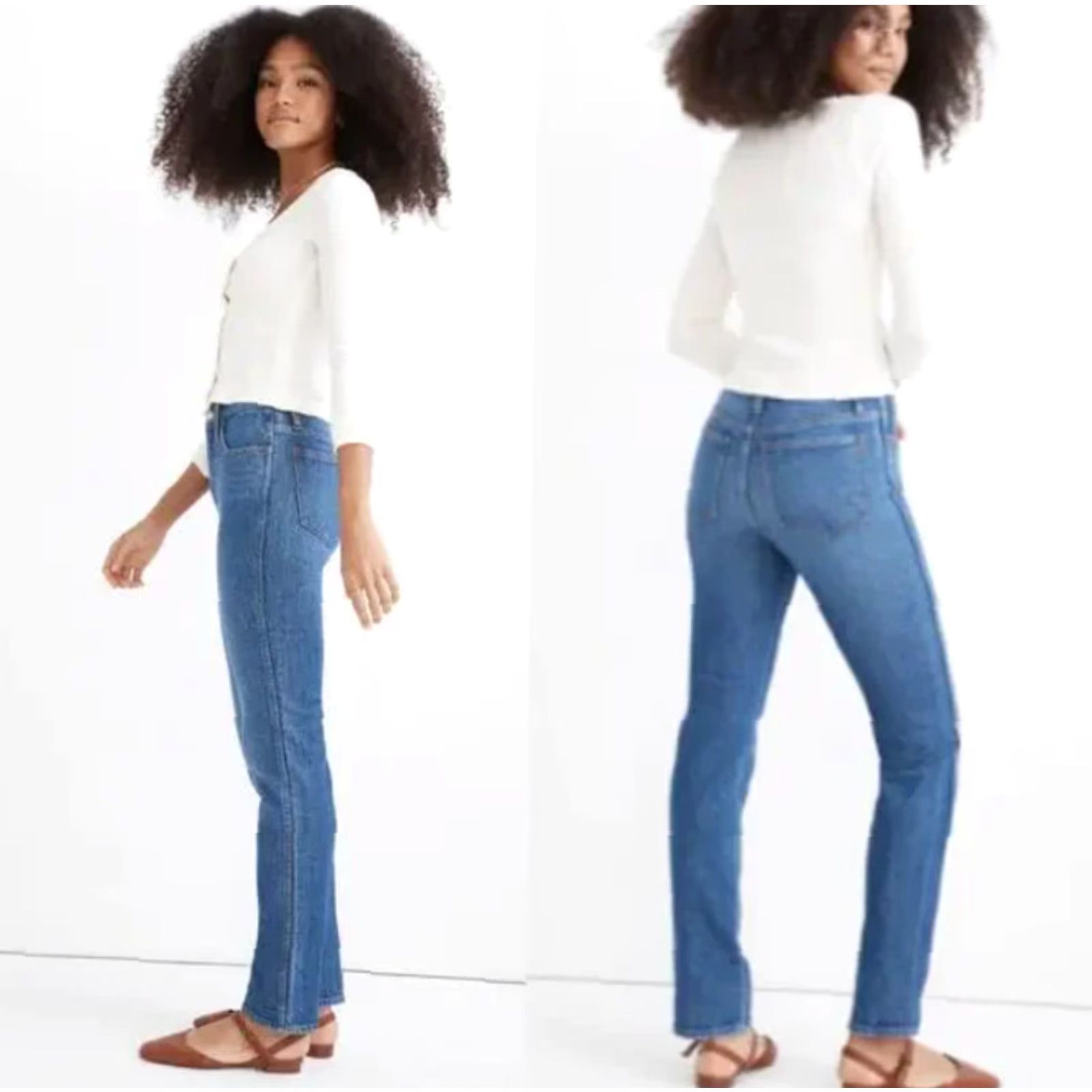 Madewell Madewell Womens |27| Mid-Rise Stovepipe Jeans Knowland Wash Slit-Hem Edition Jeans Size 27" / US 4 / IT 40 - 2 Thumbnail
