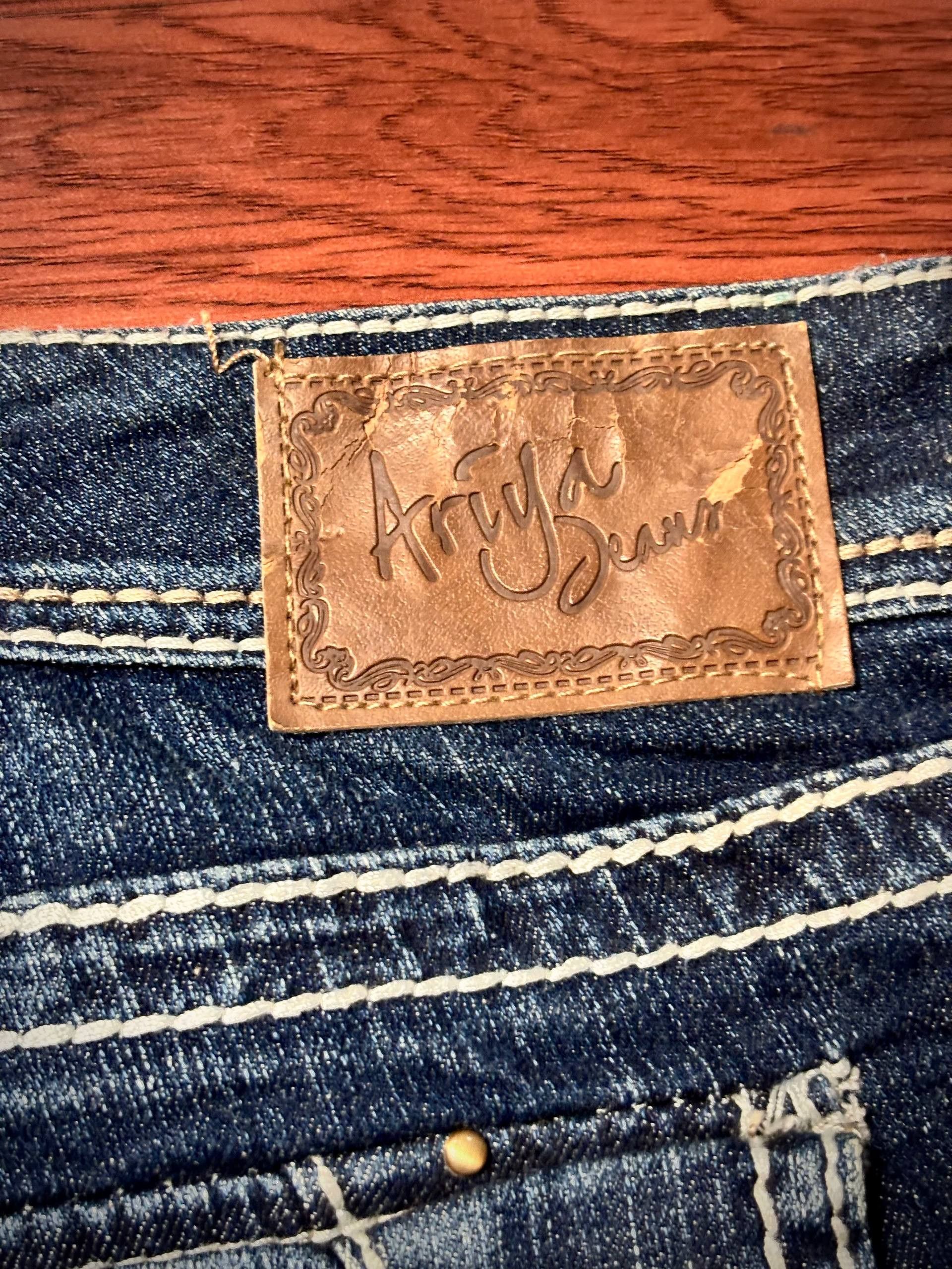If Six Was Nine Vintage Y2K Ariya Jeans Designer Embroidered Denim Pants Size 36" / US 14 / IT 50 - 6 Thumbnail