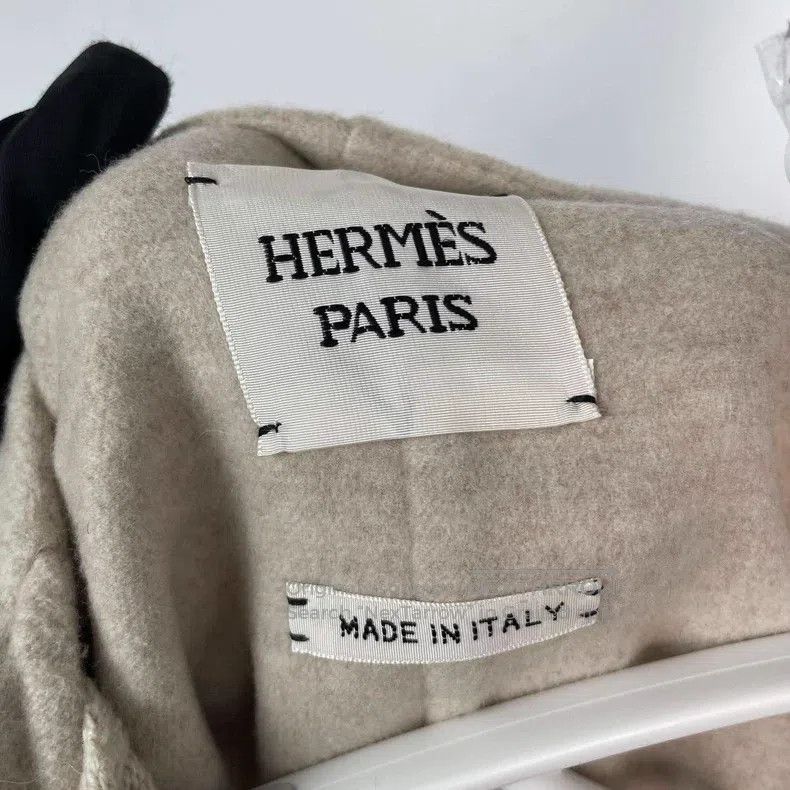 Hermes Hermes Medium-length beige cashmere coat Size XS / US 0-2 / IT 36-38 - 2 Thumbnail