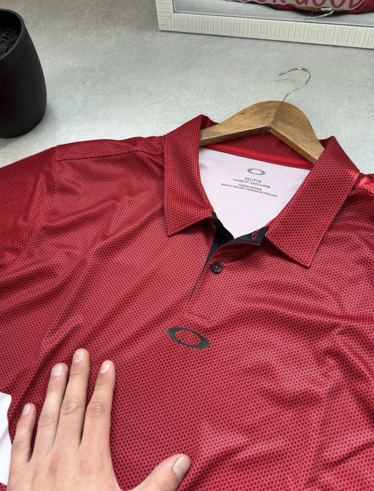 Oakley Oakley Center Logo Red Polo T Shirt Polyester Size XXL Size US XXL / EU 58 / 5 - 4 Thumbnail