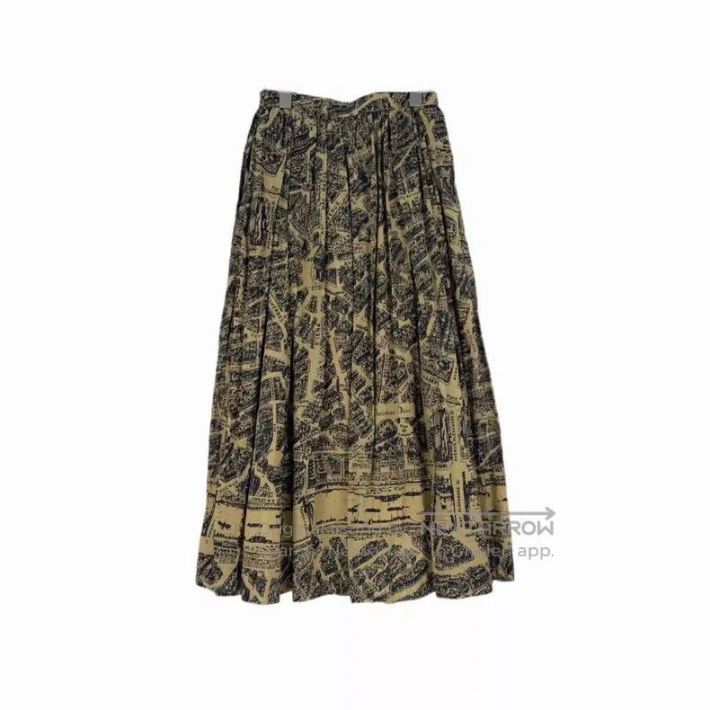 Dior Dior Brown city map skirt Size 25" / US 0 / IT 36 - 2 Thumbnail