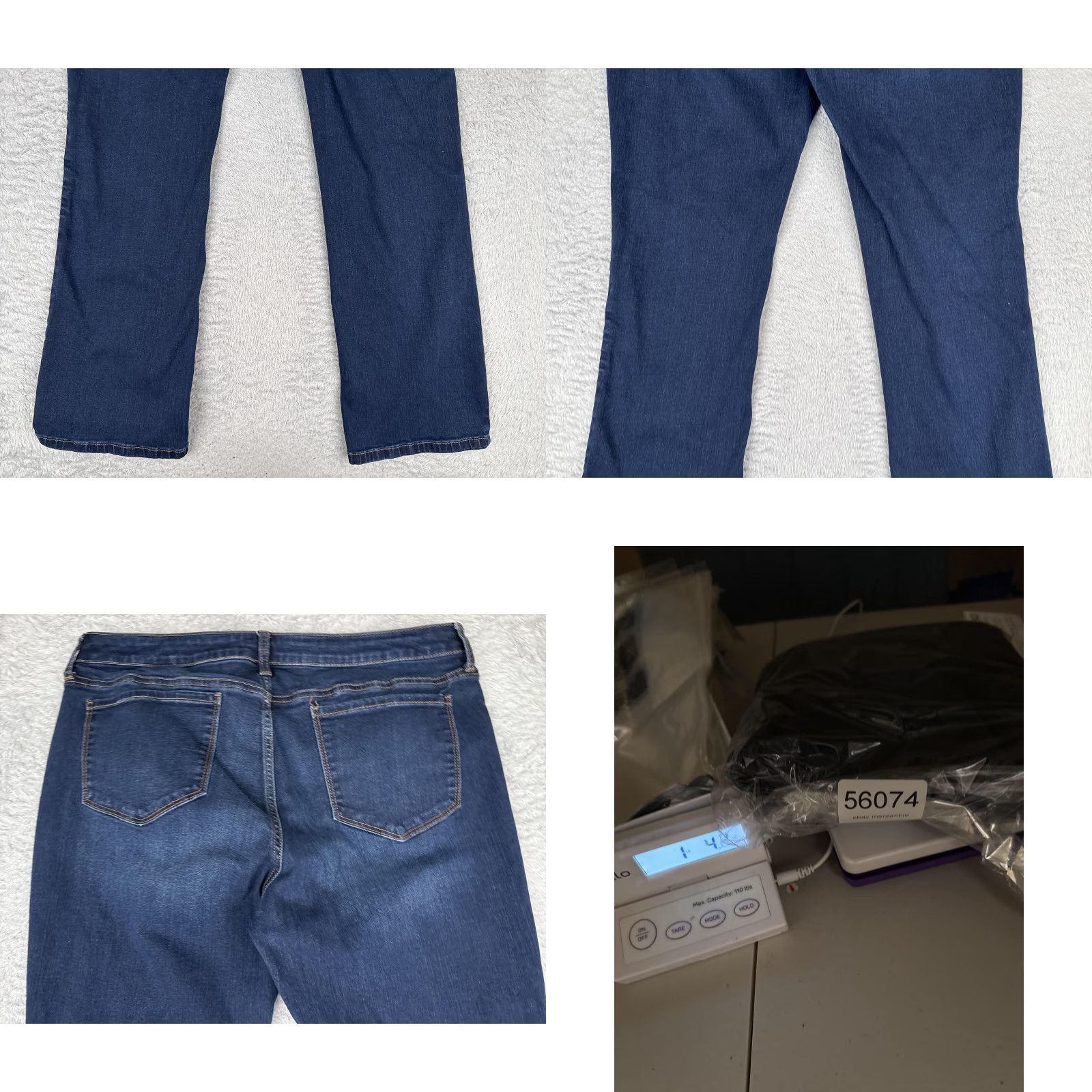 Denime Stylus Jeans Womens Bootcut 16 Blue Dark Wash Mid Rise Stretch 34x32 Denim 5-Pocket Zipper Button Regular Blue, USA Theme Mens? Size 38" / US 16 / IT 52 - 10 Thumbnail