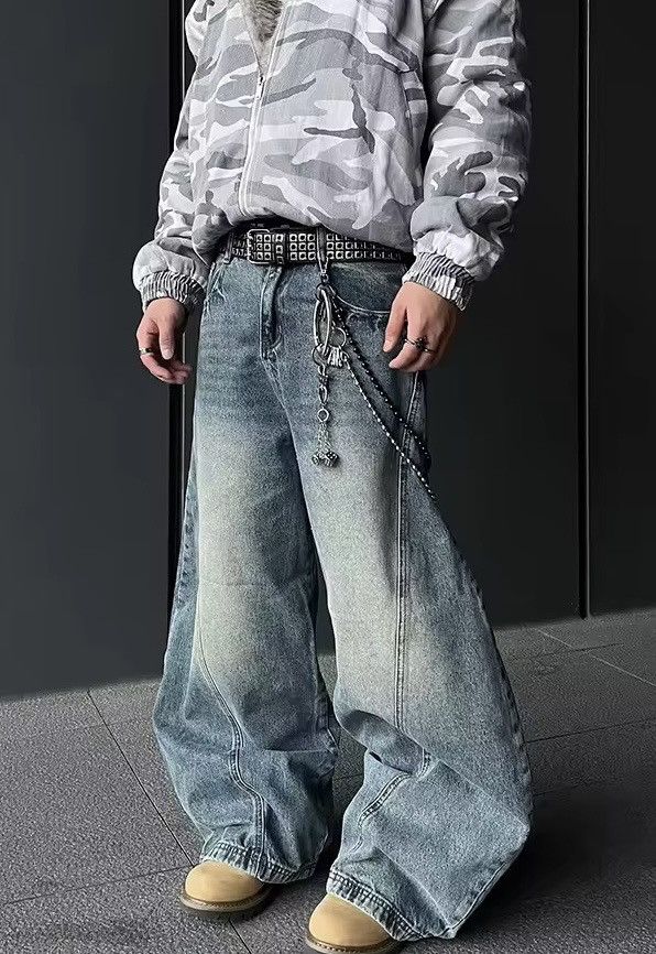 Japanese Brand Vintage Blue Wide Leg Denim Size US 28 / EU 44 - 3 Thumbnail
